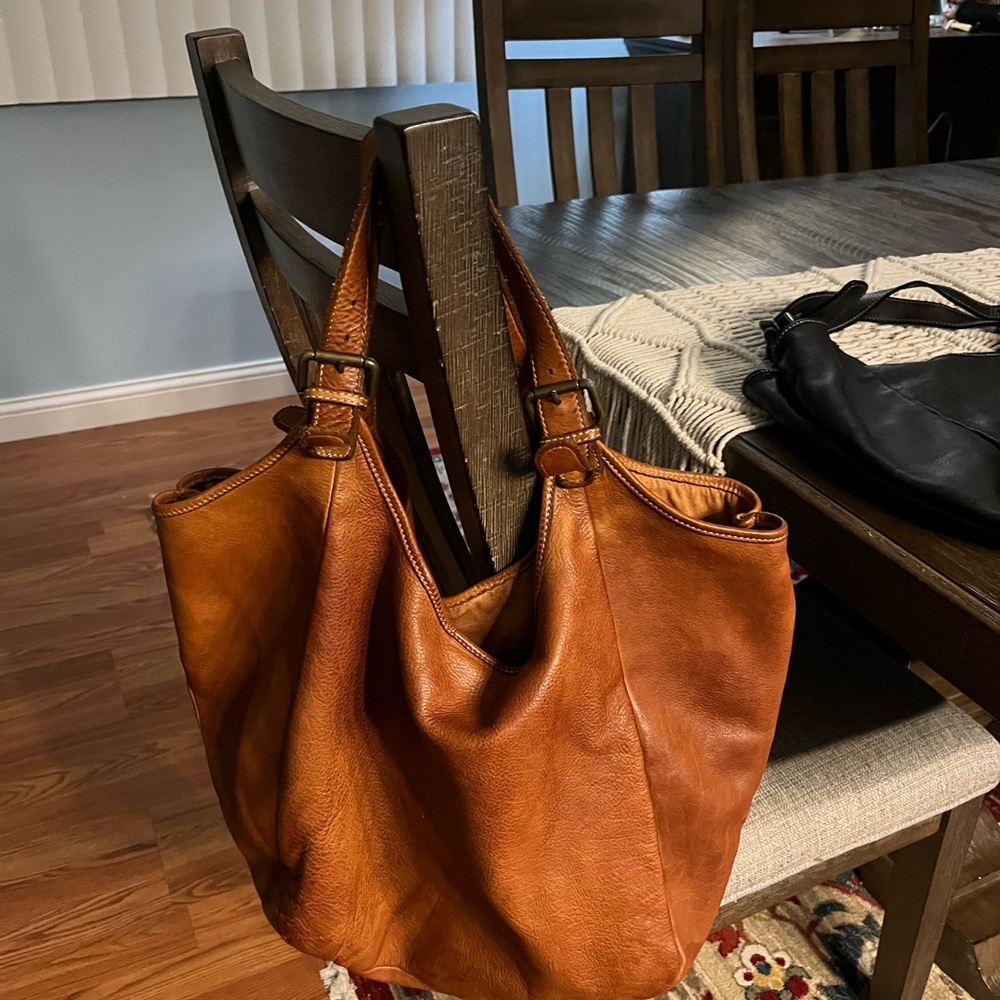 Italian leather large tote bag